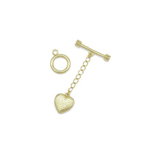 Load image into Gallery viewer, Gold Heart Toggle Clasp Set with Diamond end bar, Sku#LD510