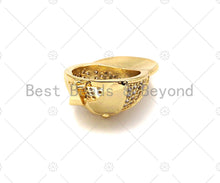 Load image into Gallery viewer, CZ Micro Pave Baseball Cap Shape Pendant/Charm,Cubic Zirconia Dainty Gold Charm, Necklace Bracelet Charm Pendant,20x30mm, Sku#LK269