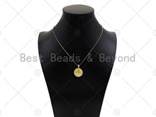 Load image into Gallery viewer, Gold Filled CZ Micro Pave Pattern Medallion Shape Pendant,18K Gold Filled Charm, Necklace Bracelet Charm Pendant,19x21mm,Sku#LK359
