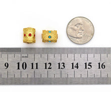 Load image into Gallery viewer, Gold Enamel Hexagon Tube Spacer Beads, Sku#LX61