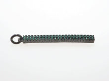 Load image into Gallery viewer, CZ Micro Pave Long Bar Pendant, Cubic Zirconia Strip Pendant, Green/Fuchsia/Turquoise/Cobalt/Black Micro pave pendant, 32x3mm, sku#F483