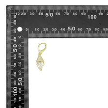 Load image into Gallery viewer, Clear CZ Shell Flower Snail Dangle Earrings, Sku#A463