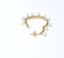 Load image into Gallery viewer, CZ Pearl Heart Stud Earrings, Sku#LD381