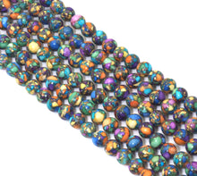 Load image into Gallery viewer, Orange Purple Blue Green Imperial Jasper Round Smooth Beads, 10mm, Sku#U1490
