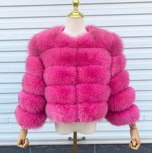 Load image into Gallery viewer, Faux Fox-fur Patchwork Thickened Warm Fur Coat