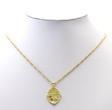Load image into Gallery viewer, Colorful CZ Gold Joy is yours Oval Medallion Charm, Sku#LK761