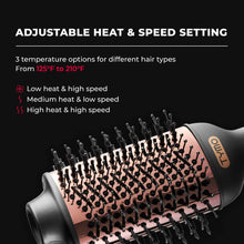 Load image into Gallery viewer, TYMO VOLUMIZER Hot Air Brush, Ionic Hair Blow Dryer &amp; Volumizer with Titanium Barrel for Volume &amp; Smooth Shine, Frizz-Free Styling, Black - Walmart.com