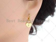 Load image into Gallery viewer, CZ Heart Huggie Earrings, Sku#O26