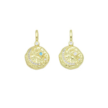 Load image into Gallery viewer, Hammered Cresent Moon Coin Charm Pendant, Sku#LX576