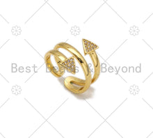 Load image into Gallery viewer, CZ Arrows Shape Adjustable Ring,Sku#X210