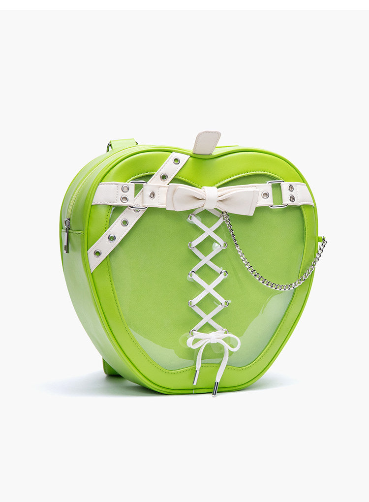 Gothic Bow Backpack with Chain Strap – PU Leather Dark Style Women's Bag