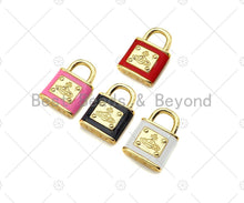Load image into Gallery viewer, Gold Filled Colorful Enamel Lock Shape Pendant, 18K Gold Filled Lock Enamel Charm, Enaeml Jewelry,15x22mm,Sku#LK361