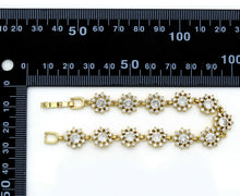 Load image into Gallery viewer, CZ Gold Silver Flower Bezel Setting Bracelet, Sku#B216