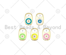 Load image into Gallery viewer, Colorful Enamel Evil Eye On Pop Tab Shape Pendant, 18K Gold Filled Pull-tab Charm,Enamel Jewelry Findings,11x18mm,Sku#L624