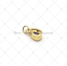 Load image into Gallery viewer, Colorful CZ Micro Pave Teardrop Shape Pendant,18K Gold Filled Teardop Charm, Necklace Bracelet Charm,,Sku#LK523