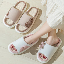 Load image into Gallery viewer, Unisex Rabbit Slippers Linen House Shoes | Breathable Anti-Slip Flip-Flops