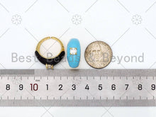 Load image into Gallery viewer, Enamel Round Diamond Adjustable Ring, Sku#X242C