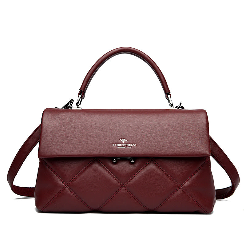 Premium Crossbody Handbag - Synthetic Leather Shoulder Bag with Multiple Compartments
