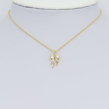 Load image into Gallery viewer, Gold Clear Heart CZ Bowknot Charm Pendant, Sku#LK985