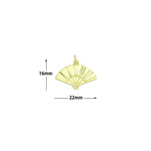 Load image into Gallery viewer, Gold Fan Shape Charm Pendant, Sku#LK1182