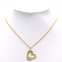 Load image into Gallery viewer, CZ MOP Evil Eye On Heart Charm, Sku#L668