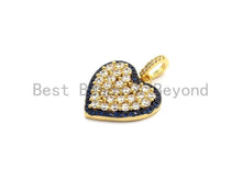 Load image into Gallery viewer, CZ Micro Pave Large Heart Pendant, Fuchsia Cz Pave Pendant, Fashion Jewelry Findings, Focal Charm, 21x21/33x35mm, sku#F688