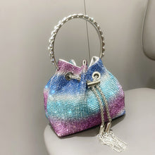 Load image into Gallery viewer, Diamond-Embellished Handle Tote Bag with Convertible Crossbody Strap | Women's Bucket Bag