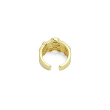 Load image into Gallery viewer, Gold Silver Oval CZ Multiline oval stone Adjustable Ring, Sku#A316