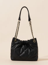 Load image into Gallery viewer, Genuine Leather Pleated ShoulderCrossbody Bag With Chain Strap