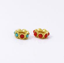 Load image into Gallery viewer, Gold Enamel Doughnut Spacer Beads, Sku#LX69c