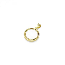 Load image into Gallery viewer, Clear CZ Gold Heart Tree On Mother of Pearl Charm, Sku#LK889