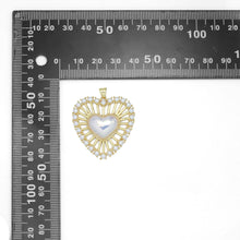 Load image into Gallery viewer, Large CZ Pave Pearl Heart  Pendant, Sku#LX626