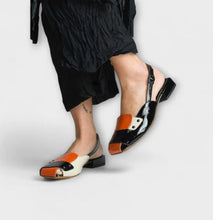 Load image into Gallery viewer, Color-Blocked Buckle Strap Block Heel Sandals