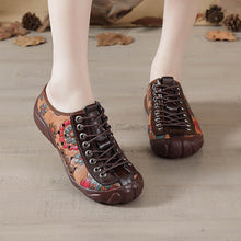 Load image into Gallery viewer, Women's Ethnic Floral Print Low-Top Sneakers | Elastic Band Casual Shoes