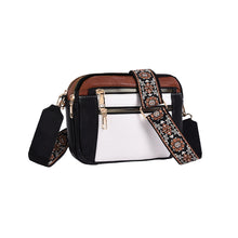 Load image into Gallery viewer, Women's Color Block PU Leather Crossbody Bag - Adjustable Strap Shoulder Bag with Zipper Closure