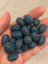 Load image into Gallery viewer, CZ Micro Pave Oval Cage Spacer Beads, Green Purple Blue Black Cubic Zirconia Space Beads, Bracelet Spacer Beads,  16x12mm, sku#G55