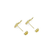Load image into Gallery viewer, CZ Gold Thriple Butterflies Ear Climber Earrings, Sku#LD502