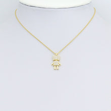 Load image into Gallery viewer, Clear CZ Gold Lego Robot Charm Pendant,Sku#LD728
