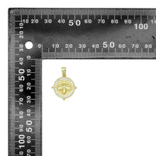 Load image into Gallery viewer, Clear CZ Around Gold Insect Bee On Round Coin Charm Pendant, Sku#LX764