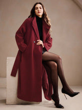 Load image into Gallery viewer, Women's Double-breasted Long Wool Coat With Suit Collar