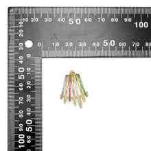 Load image into Gallery viewer, Clear Colorful CZ Multiline Claw Shape Earrings, Sku#A393