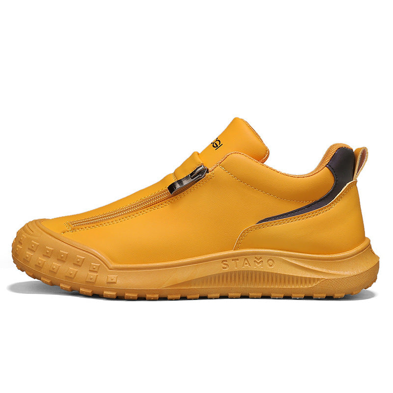 Men's Side Zipper Loafer Shoes – Soft Sole Casual Slip-On with Rubber Outsole | Sizes EU 39–44