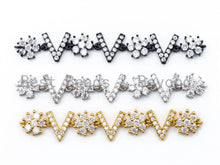 Load image into Gallery viewer, CZ Micro Pave flower Connector for bracelet/necklace, Spacer Connector/Link, 10x66mm, sku#M193