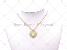 Load image into Gallery viewer, CZ Lightning Heart Charm, Sku#LK556