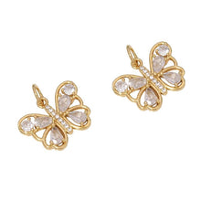 Load image into Gallery viewer, CZ Gold Butterfly Charm, Sku#LX203