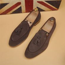 Load image into Gallery viewer, Men's Classic British Pointed Toe Slip-On Loafers - Genuine Leather Dress Shoes