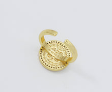 Load image into Gallery viewer, CZ Jesus Round Adjustable Ring, Sku#LD254