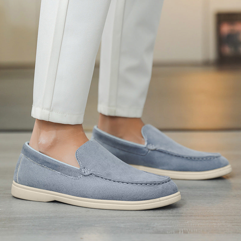 Men's Casual Slip-On Loafers - Premium Leather Patchwork Shoes in Extended Sizes