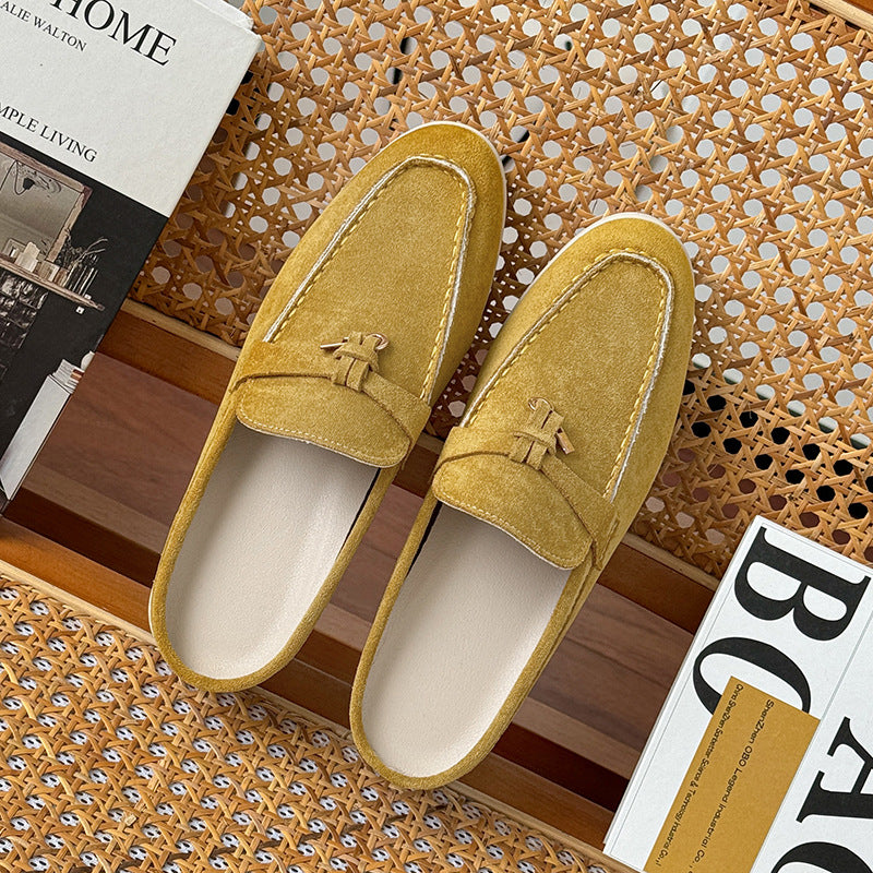 Tasseled Hidden-Heel Slip-On Mule Shoes
