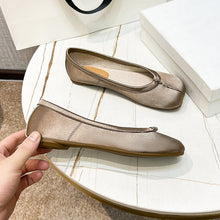 Load image into Gallery viewer, Women's Split-Toe Satin Flats - Slip-On Flat Shoes with Rolled Edge Design